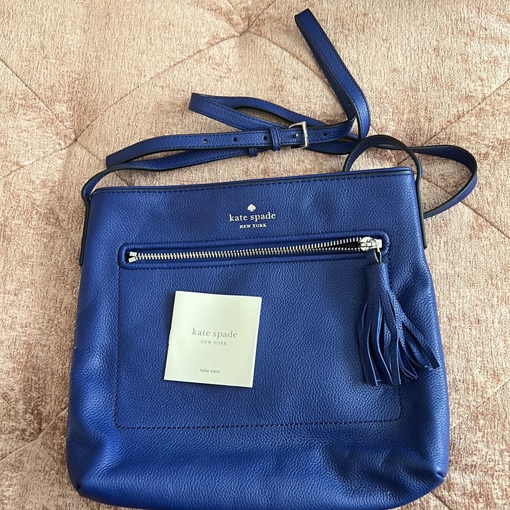 Kate Spade Royal Blue Leather Crossbody Bag